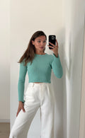 Top Ribbed Soft Mint